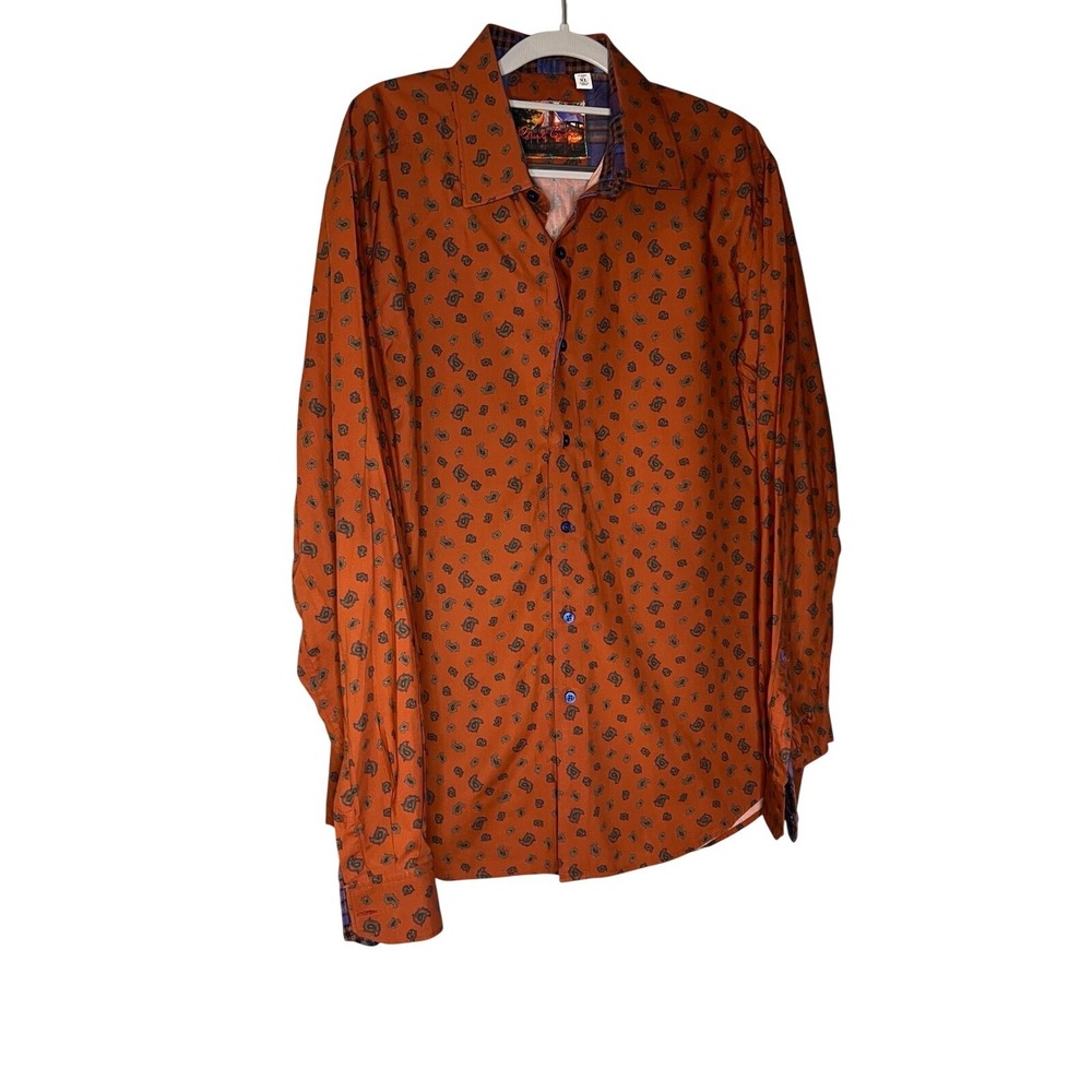 Robert Graham Men's‎ Button Down Shirt - Cold Spring Red Paisley Long Sleeve